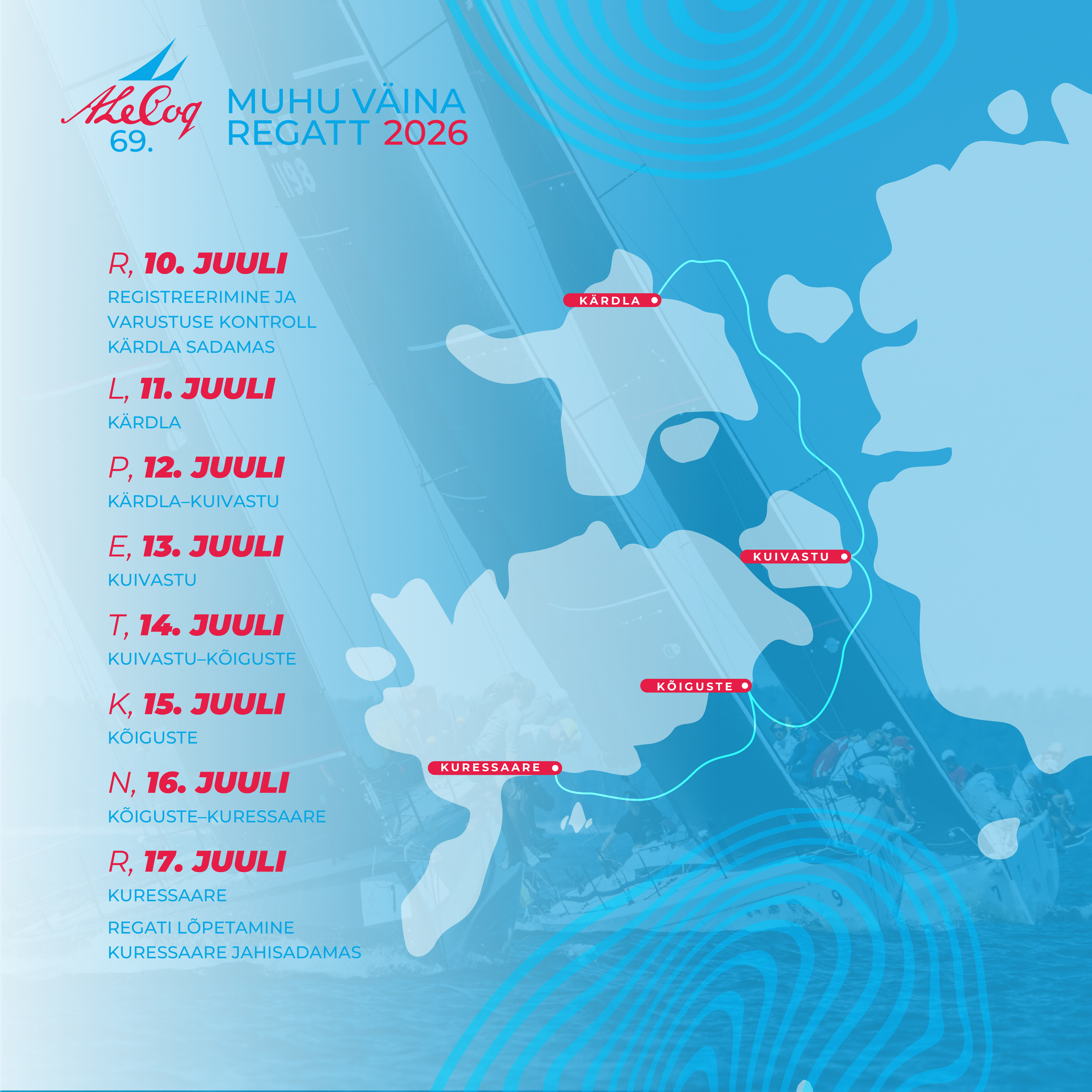 A. Le Coq 69. Muhu Väina regati kaart