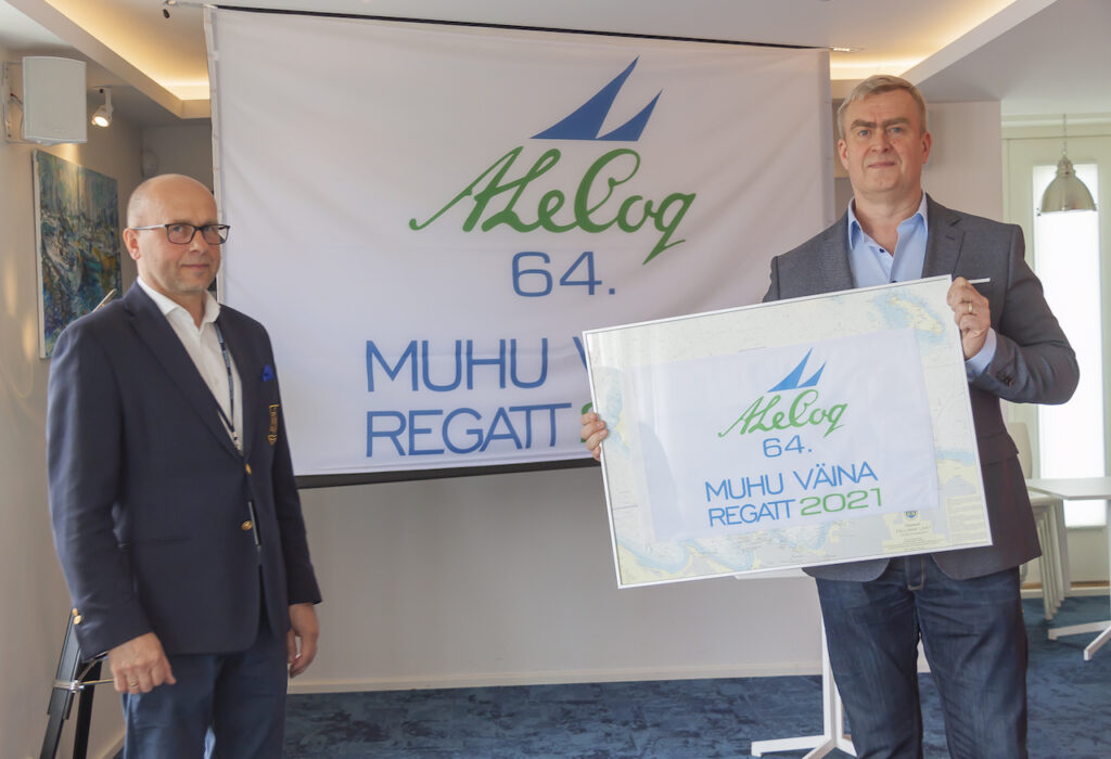 Kalevi Jahtklubi klubiülemLauri Kurvits ja A. Le Coqi müügidirektor Rando Mõrd - A. Le Coqiga Muhu Väina regati koostöölepingu pikendamine Kalevi Jahtklubis. Foto: Piret Salmistu